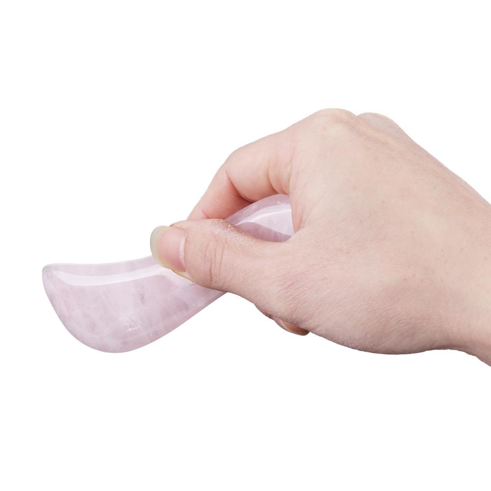 1pc Natural Rose Quartz Crystal Massage Wands Stone Face Massaging Tool Smooth 115mm 4.5in