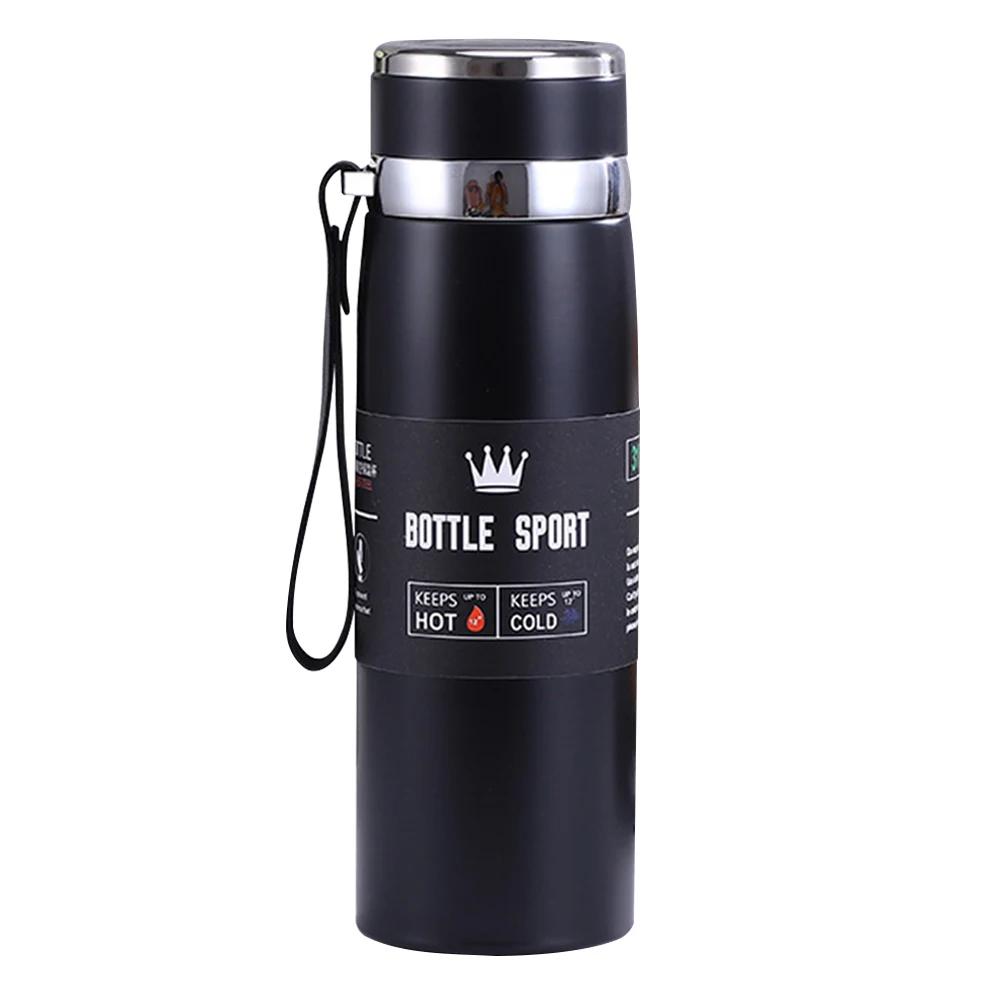1000ml Vacuum Double Insulation Cup with Handle Portable Sports Bottle Stainless Steel Outdoor Vacuum Flask for Hot Cold Drinks