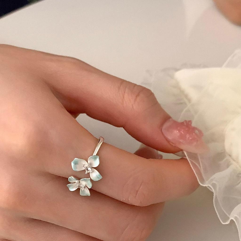 New Korean sweet gardenia ring simple fashion personality versatile ins small ring ring ring jewelry