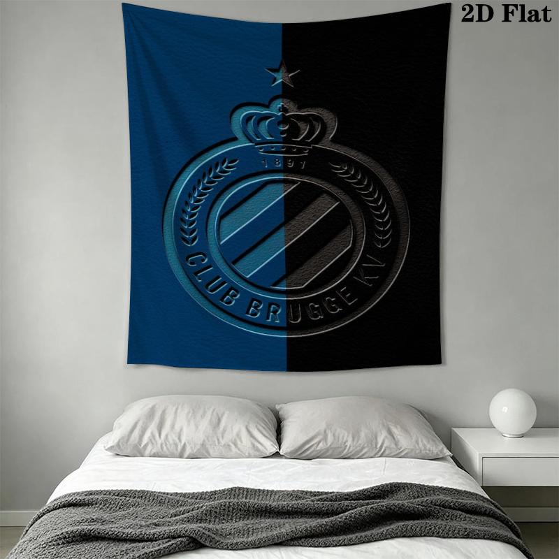 Club Brugge K V Wall Tapestry Aesthetic Wall Hanging Printed Fabric Blanket Decorative Tapestries for Bedroom Living Room Home Decor