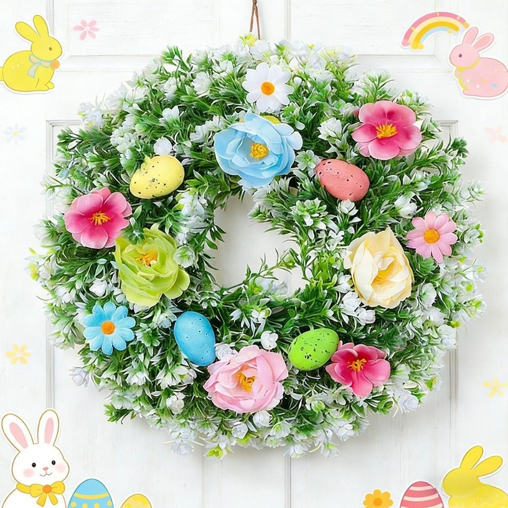 Simulated Plant Easter Decoration Wreath Plastic Spring Floral Wreath  Holiday Decor