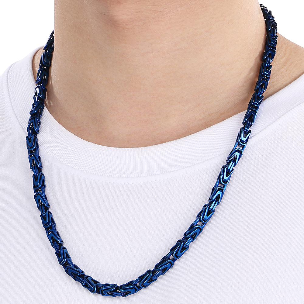 Colier Choker cu Lanț de 50-65CM 6MM pentru Bărbați, Culoare Aurie de Lux, Oțel Inoxidabil, Coliere pentru Bărbați, Cel Mai Bun Prieten, Cadouri Bijuterii pentru Ziua de Naștere a Băieților