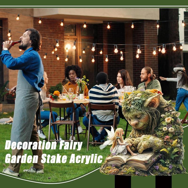 Cute Garden Lawn Fairies Plant Pot Decorations Garden Acrylic Fairies Figurines Stakes Outdoor Accessories Fence Ornament