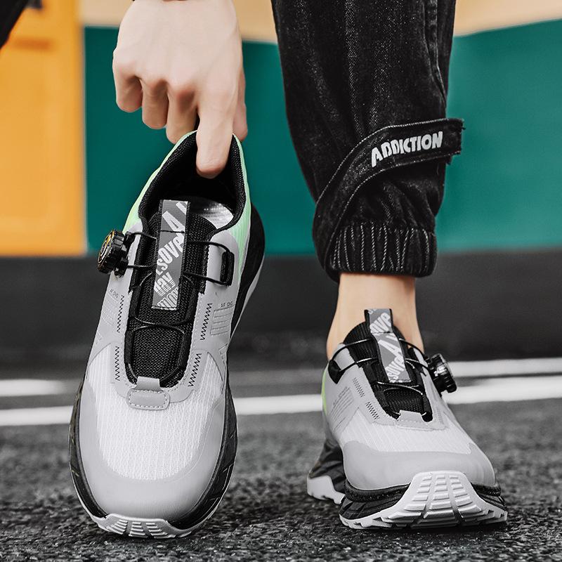 Summer Mesh Breathable Sports Trendy Shoes Platform Heightening Casual Personality Knob Shoelaces Dad Shoes Men's Shoes