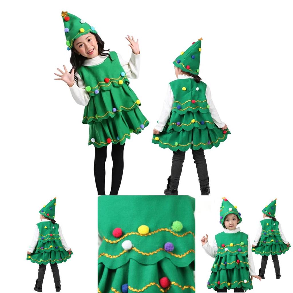 Premium Christmas Tree Clothing For Children Striped Design Perfect For Role-playing