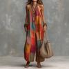 Women Sleeveless V Neck Jumpsuit Loose Fit Wide Leg Romper Casual Summer Beachwear Lightweight Breathable Fabric