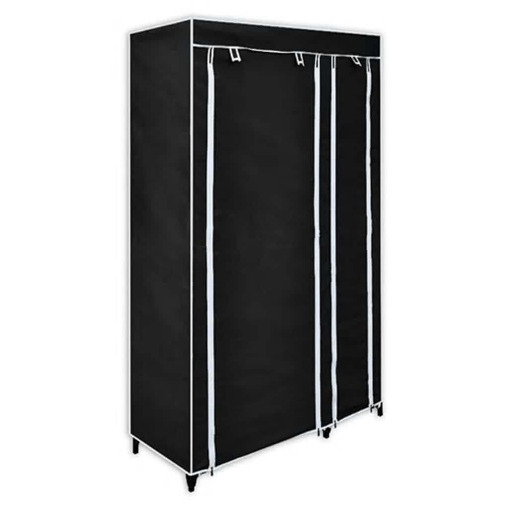 Foldable Fabric Wardrobe Black 110 x 45 x 175 cm