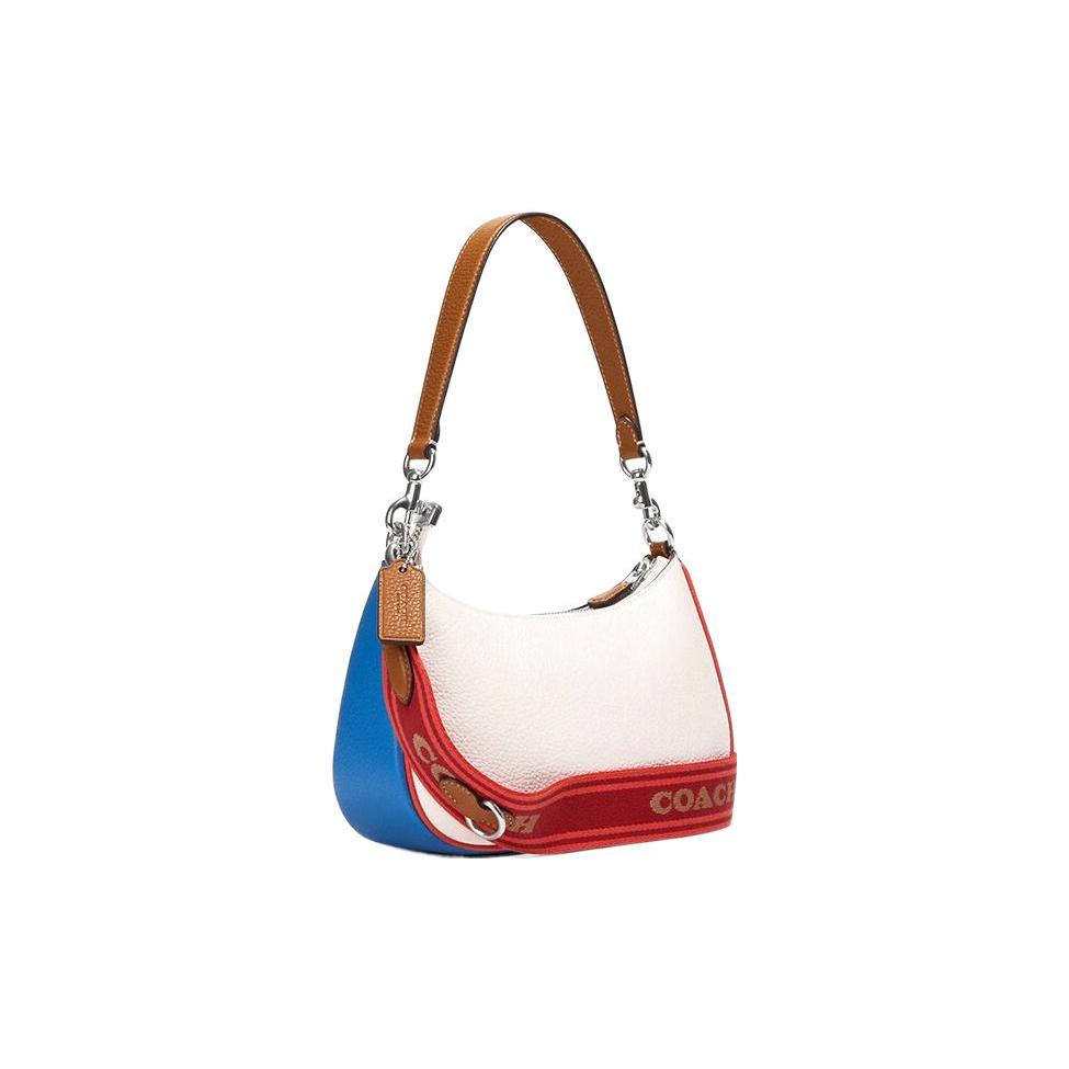New COACH Teri Cow Leather Crescent Bag, Handbag, Shoulder Bag Women's White CJ595-SVCAH