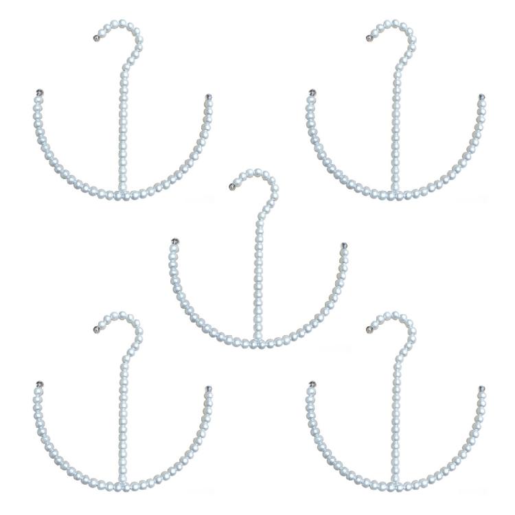 

Multifunctional Pearls Coat Hook Pack of 5 with ABS Construction for Sturdy Use in Family Storage Area белый