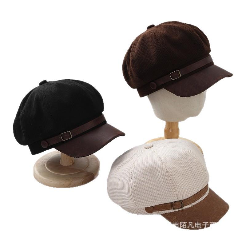 Autumn and winter new fashion octagonal hat children's trendy versatile British retro sunscreen beret