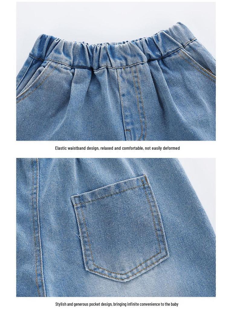 2025 Jungen Koreanischer Stil Frühling/Herbst Denim Zweiteiler Strickjacke Set