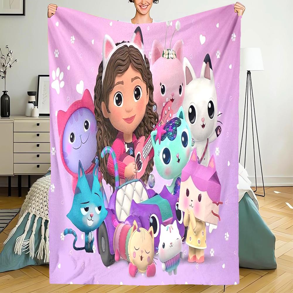 Gabby’s Dollhouse Theme Printed Blanket - Perfect for Couch, Bed, Travel & Outdoor Use | Machine Washable, Cozy & Durable.