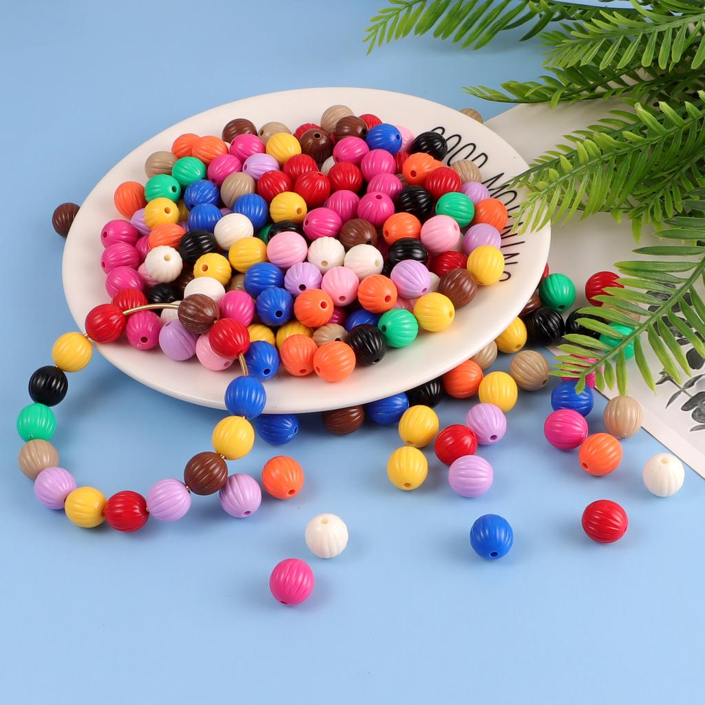 30/60PCS Acrylic Mixed Color Round Loose Beads for DIY KeyChains Jewelry Making Necklace Bracelet Accessory