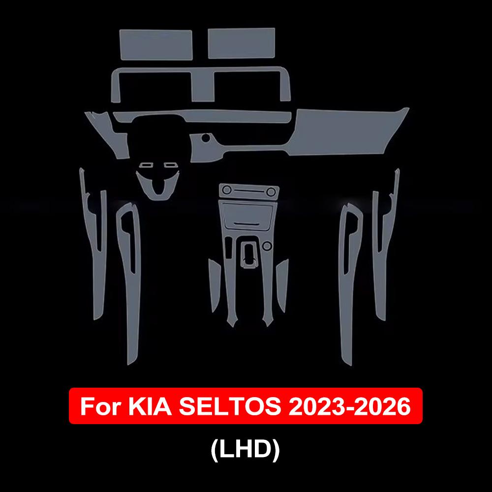 Car Transparent TPU Pre Cutting Film For Kia Seltos 2023-2026  Dashboard Multimedia Navigation Anti-Scratch PPF Protection Cover