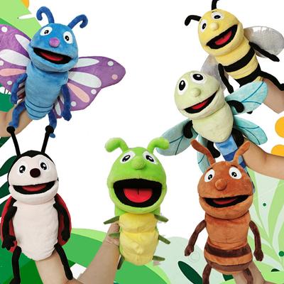 Böcek Yumuşak doldurulmuş oyuncak Bebek Yusufçuk Karıncalar kelebek Uğur Böceği Cosplay Peluş Bebek Eğitici Bebek Oyuncakları Kawaii El Parmak Kuklası