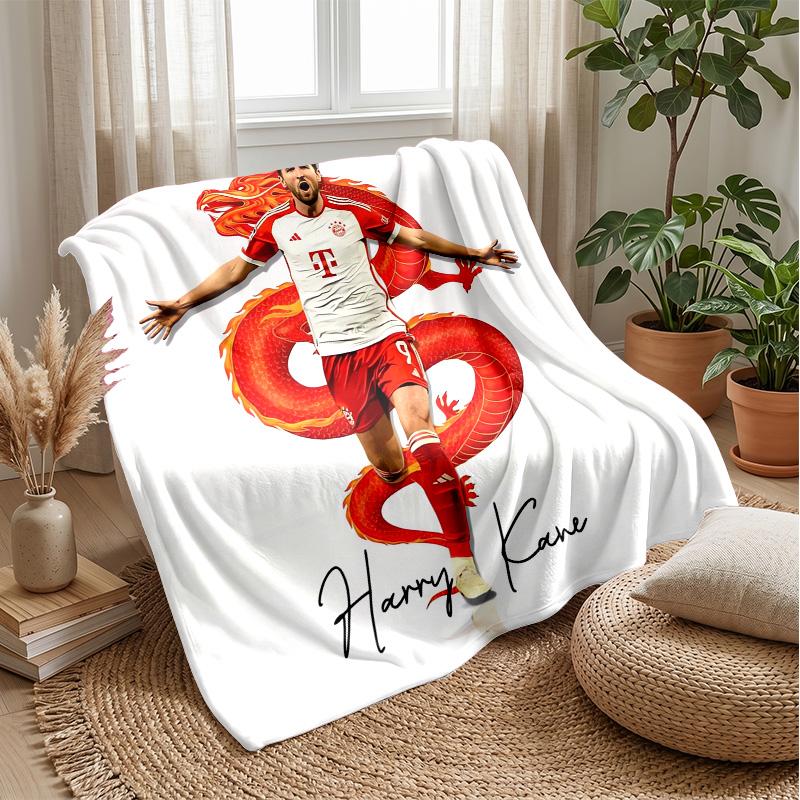 Harry Kane Theme Blanket Soft Flannel Blanket Plush Throw Blanket Cozy Sofa Bed Blanket for Home Decor