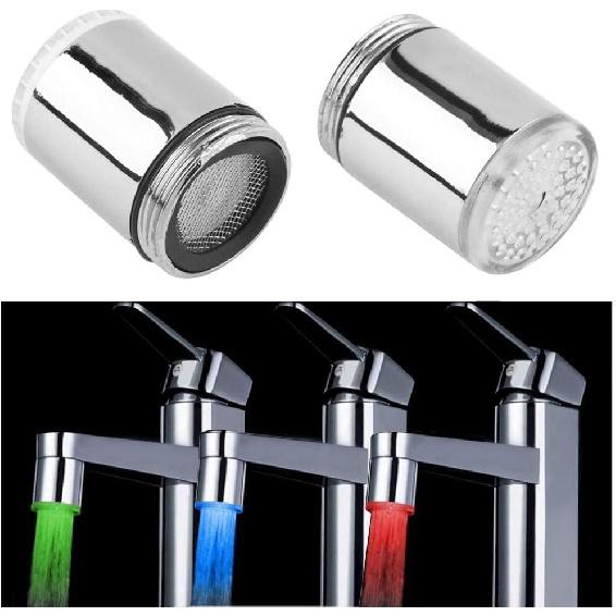 3 Farben LED-Licht wechselndTemperatursensor, Duschstrahl Wasserhahn, für Küche Badezimmer (23,5 mm/0,925 Zoll)