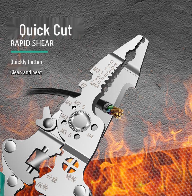 Electrician's 26-in-1 Multifunctional Tool: Wire Stripper & Foldable Screwdriver