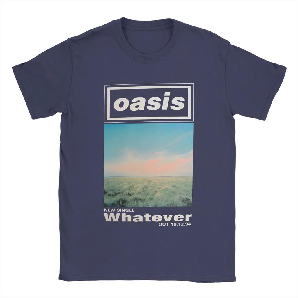 The Classic Rock Band Oasis Men's Pure Cotton T-shirt Y2K Short-sleeved Summer Fashion Trend Casual Wear Top