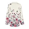 Camiseta de mujer, camiseta estampada, camisa de manga larga con botones, blusa informal