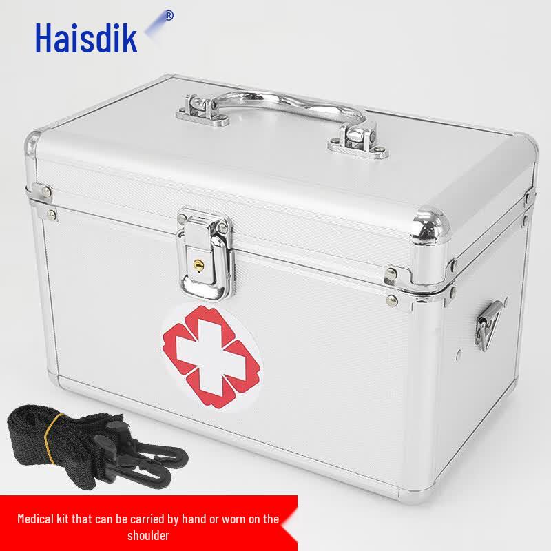 Haisidike Portable Aluminum Alloy First Aid Medical Box 9-inch (25x15x16cm)
