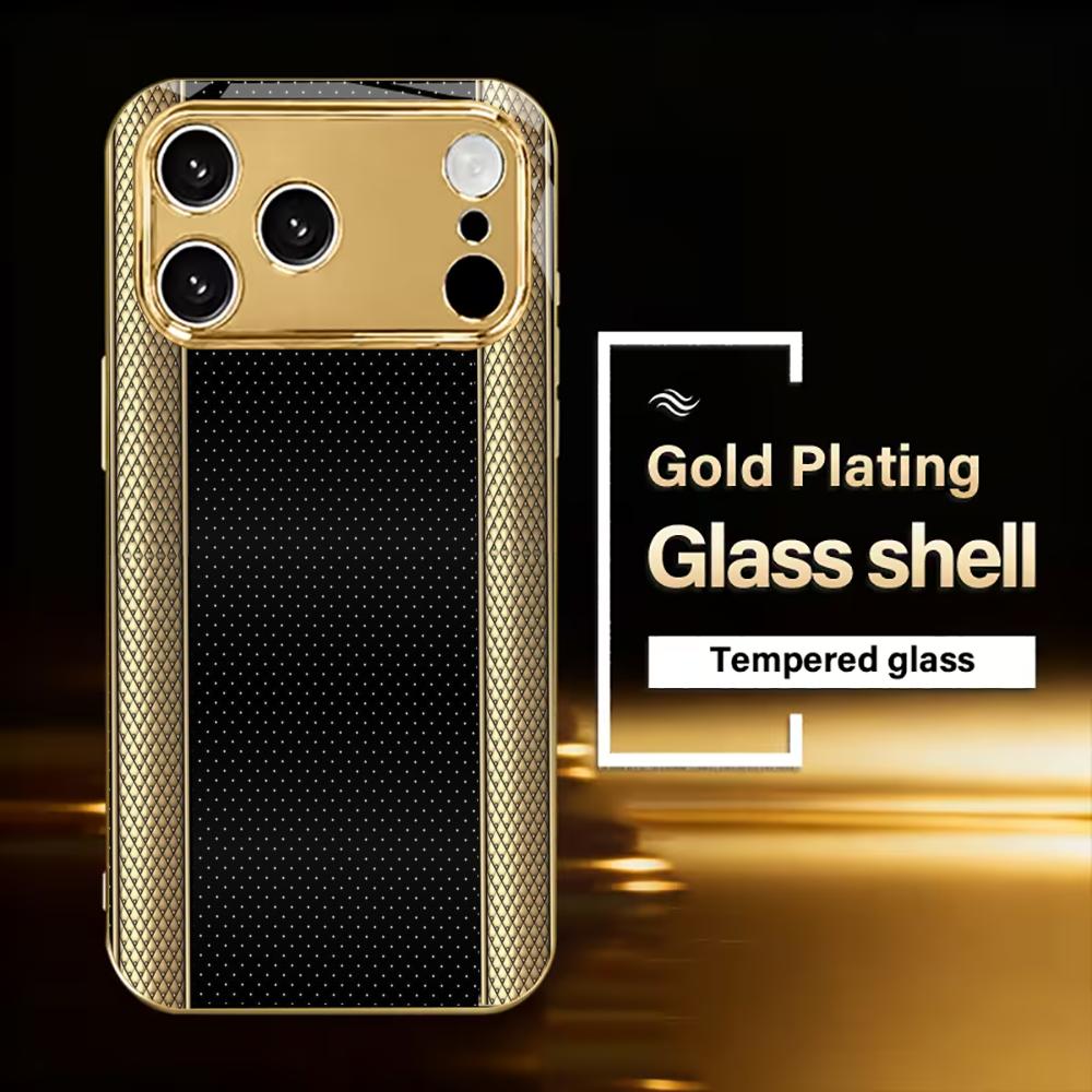 Exquisite Luxurious High-end Phone Case Electroplated Glass PhoneCase for iPhone 17 16 15 14 13 12 11pm Pro Plus Dropresistant