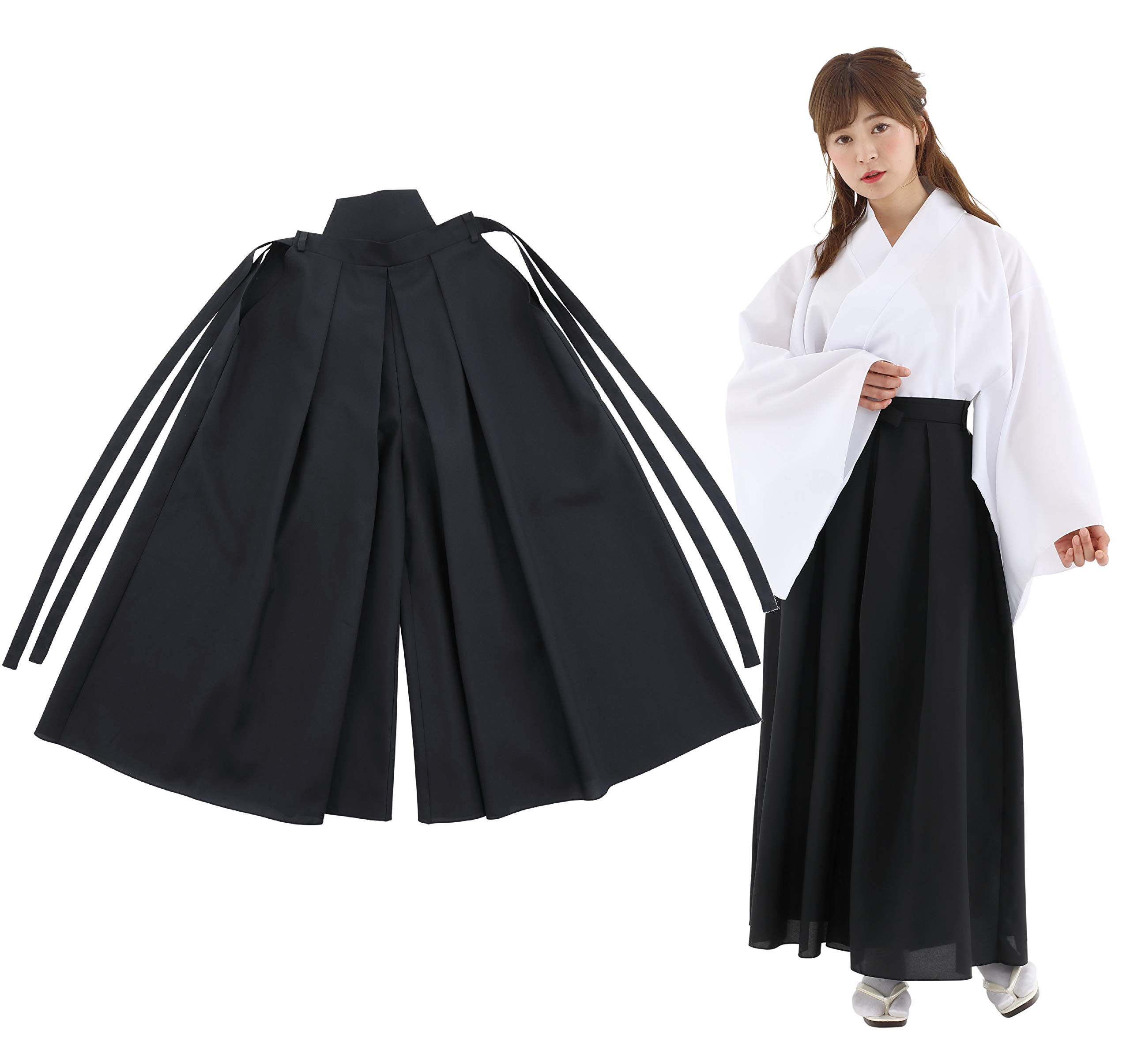 Clearstone Halloween Cosplay Costume - Unisex Colored Hakama (Black)