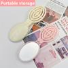 1pc Lightweight Portable Folding Hairbrush with Mirror | Durable ABS Plastic, Round Handle, Travel, Outdoor, Office, School Use