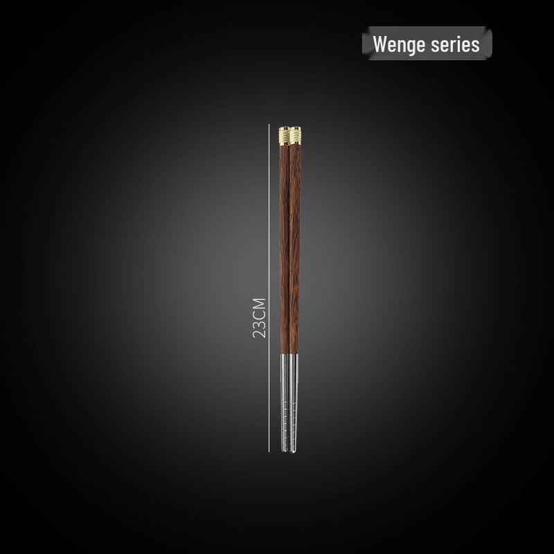 Rosewood Stainless Steel Hot Pot & Noodle Chopsticks with Copper Fu Design