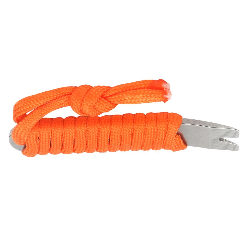 Stainless Steel Pocket Pry Bar with Paracord MultiPurpose Mini Crowbar Crank Scraper(Orange )