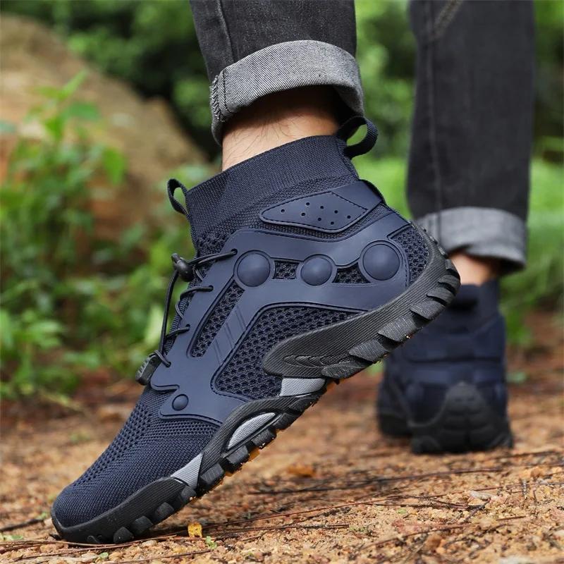 Hiking Boots Men Outdoor Mountain Casual Non-Slip High Quality Sports Shoes Anti-wear Hunting Male Footwear Sneakers