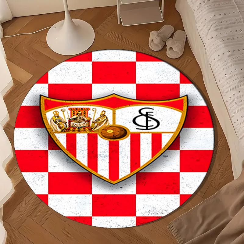 1PC Sevi-lla Europa League Round Rug for Livingroom,Bedroom, Palyroom, Chair Rug, Area Rug, Circle Carpet, Large Size Fan Christmas Gift