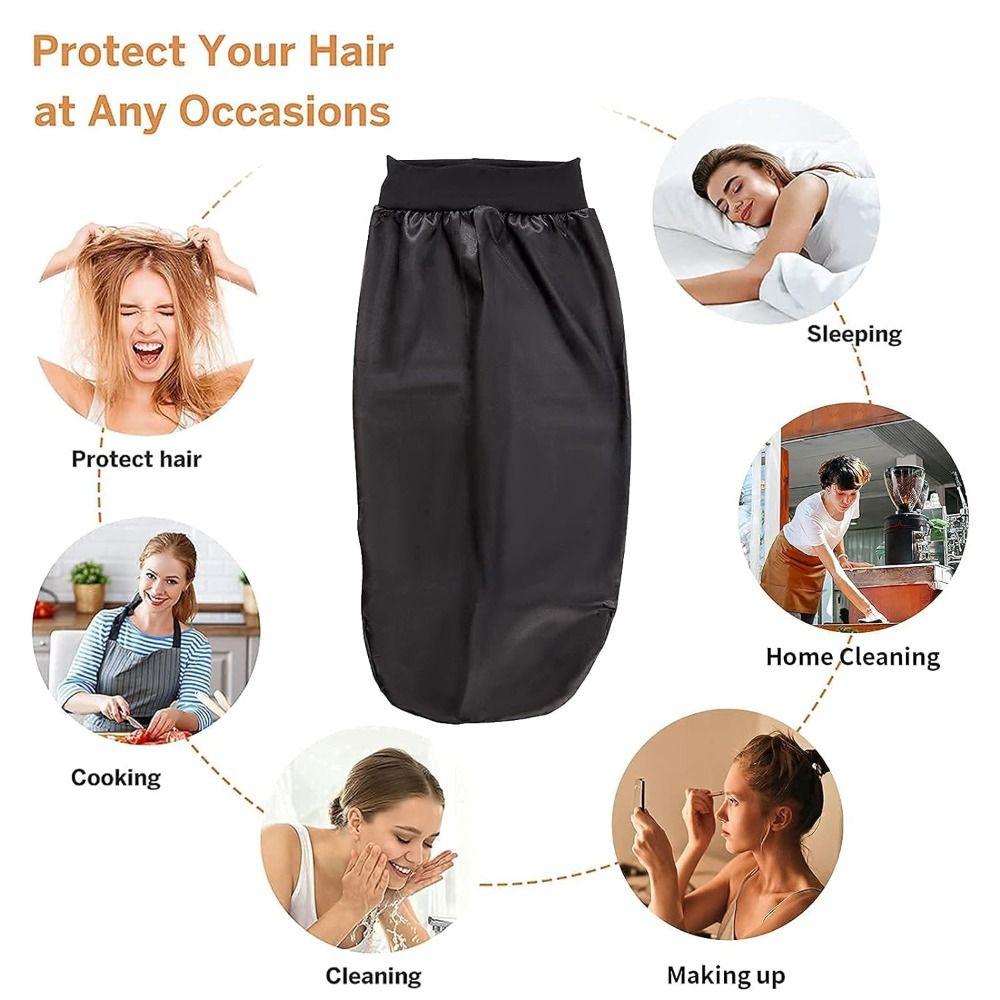 With Head Tie Band Long Sleep Cap Edge Wrap Head Wrap Scarf Beanie  for Curly Braid Hair