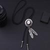 Country Style Bolo Tie Feathe Cowboy Jazz Hat Necktie Necklace Costume Accessory
