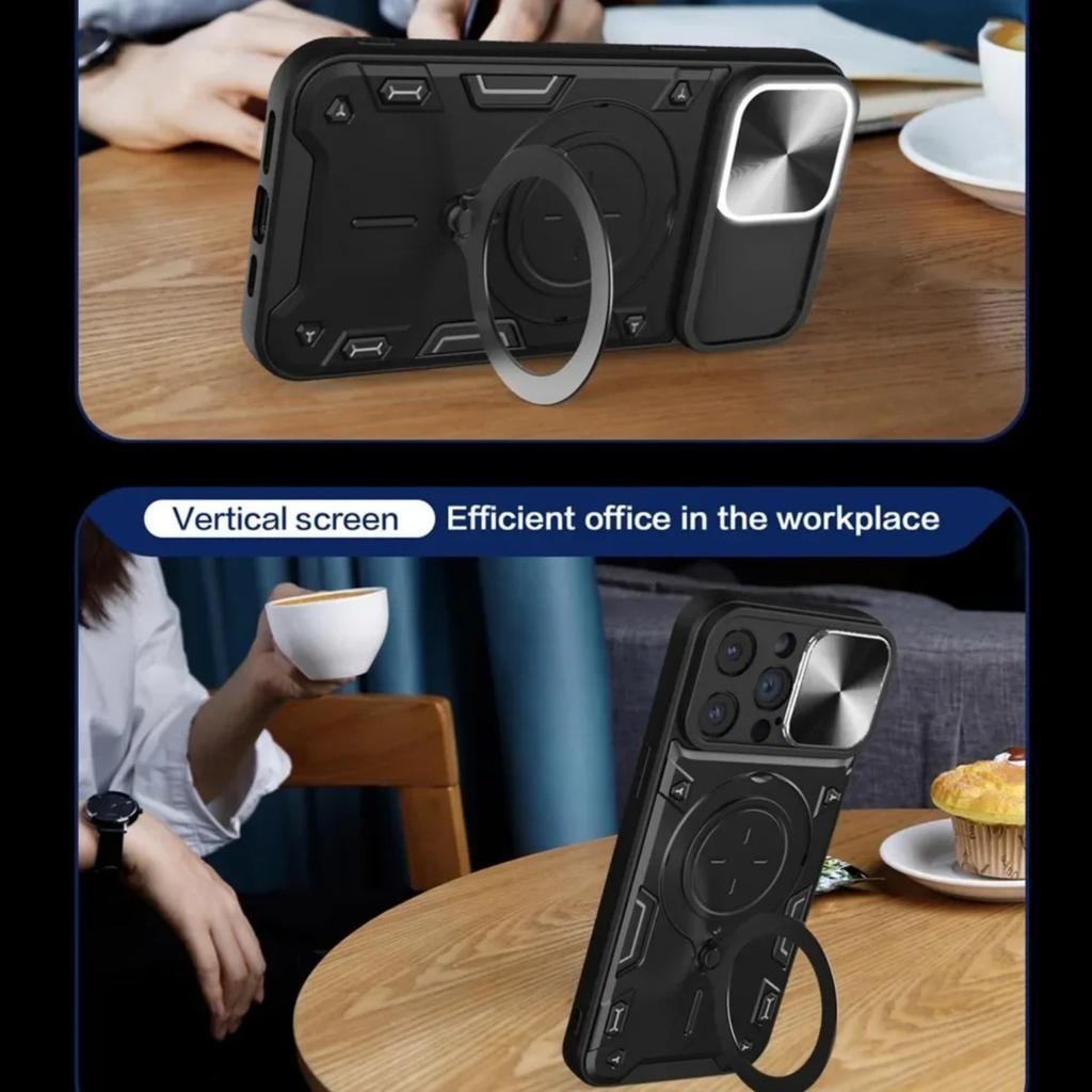 Hülle für iPhone 15 14 13 12 11 Pro Max 15 Plus XR XS 8 7 Slide Kameraschutz 360 Grad drehbarer Ständer Panzerringabdeckung
