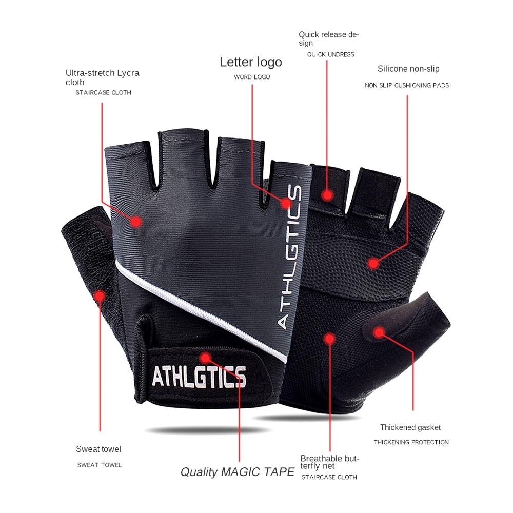 Men Women Gym Gloves Fitness Weight Lifting Wristband Shockproof Gloves for Body Building Training Sports Exercise