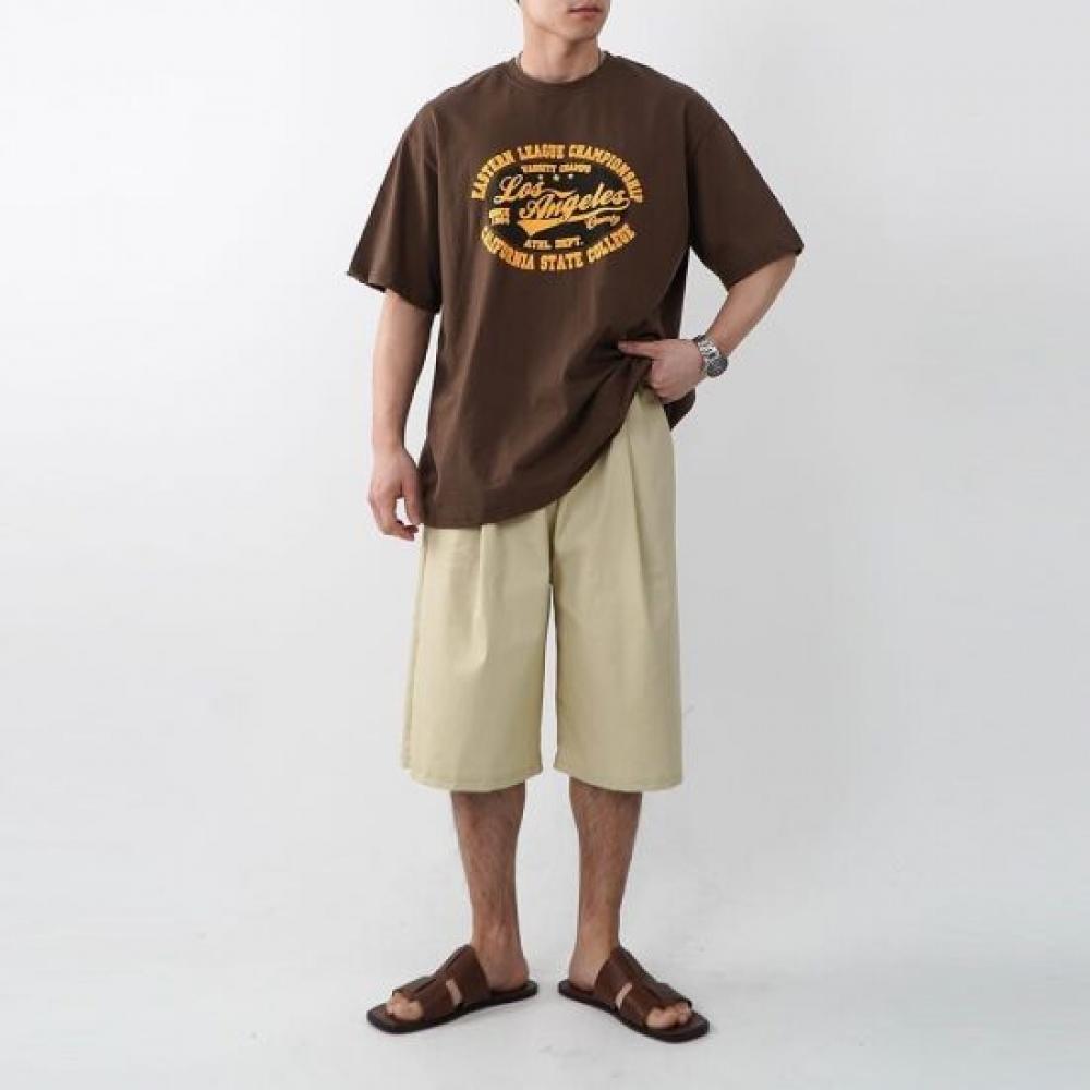 Onl Men Linen Shorts White 7 Length