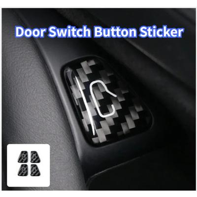 Door Switch Button Sticker for Tesla Model 3 Y 2019-2025 Carbon Fiber Car Interior Door Switch Button Trim Stickers Accessories