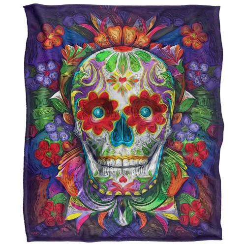 JQ Licensing James Piazza Silky Sugar Skull Supersoft Blanket