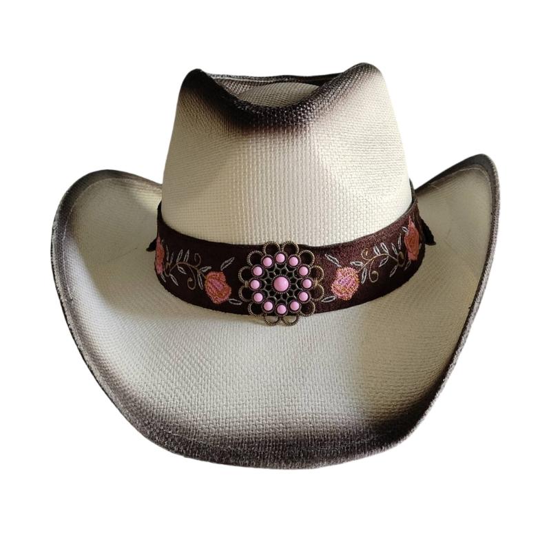 Cowboyhutband Ersatz Handbestickt Westernhutgürtel für Strohhüte und Filzhüte Panama Hüte Ersatz