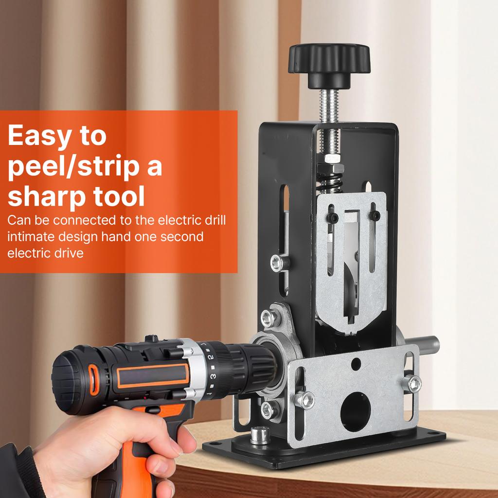 Automatic Wire Stripping Machine 0.04""-0.98"" Copper Stripper for Drill 2 Cable Inlets Height