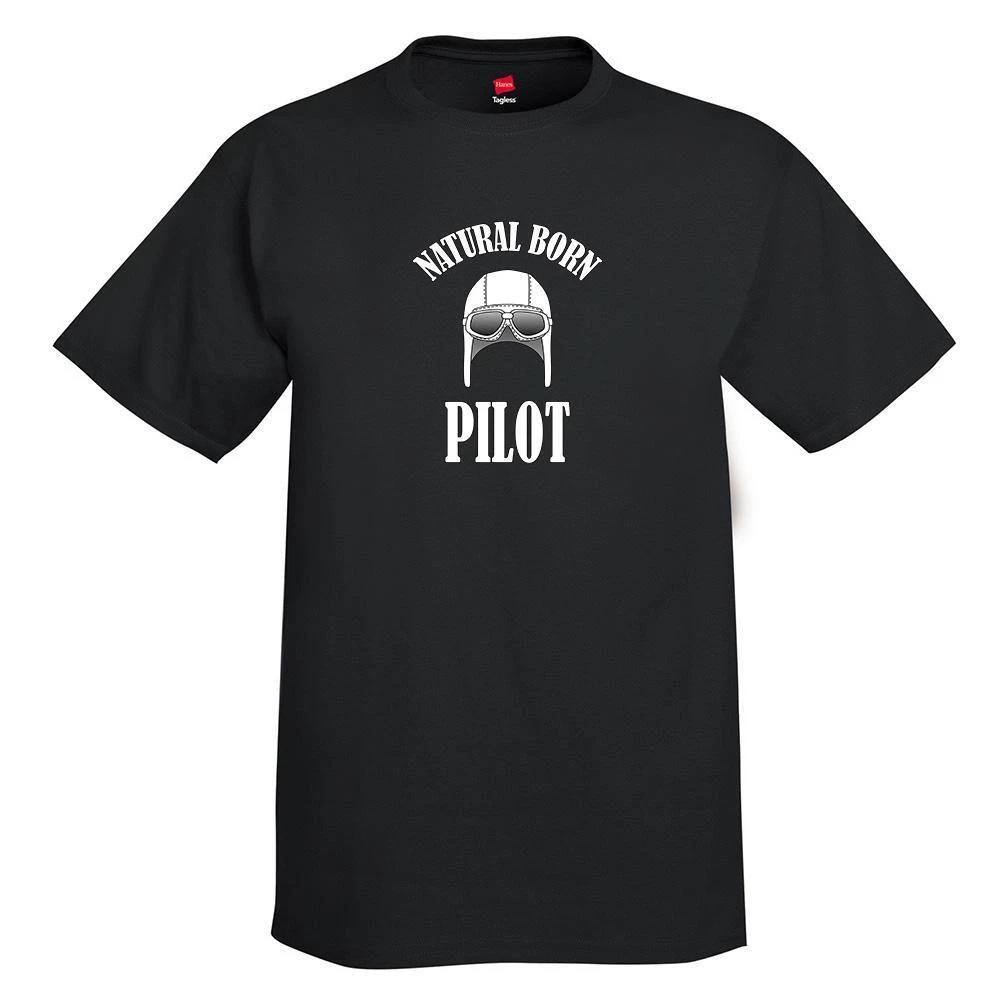 Natural Born Pilot Airplane Aviation T-Shirt 4XL