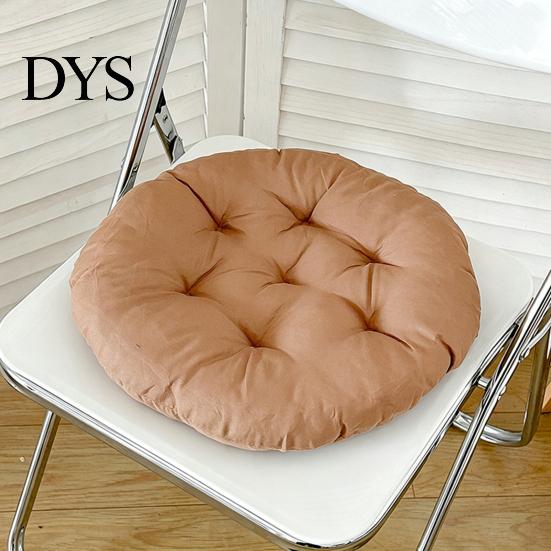 Comfortable Polyester Fiber Seat Mat Chair Cushion with Straps, Square Round Soft Pad, Solid Color Pad for Household Chairs Non-slip Office