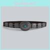 Bohemian Western Leather Belt With Alloy Buckle For Women And Vintage Style