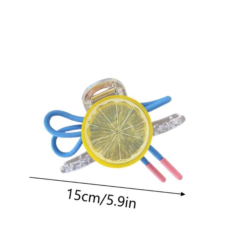Lemon Fresh Hair Clip Female Korean Sweet Cute Fruit Bow Shark Clip Hair Accessories