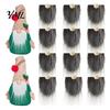 White Black Gnome Beards 12Pcs Beard And Nose Kit, DIY Christmas Craft Supplies with Faux Fur Fabric for Crafts Plush Wooden Ball Noses Doll