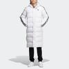 Adidas Originals Trefoil Long Down Coat With Side Stripes And Logo Print Men Outerwear White HI4659