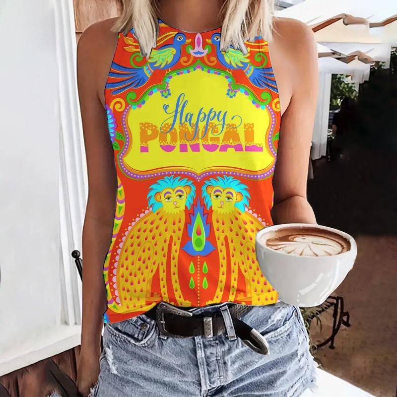 Summer Funny Face Cat 3D Print Tank Tops Women Fashion Streetwear Oversized O-Neck Oest Off Shoulder Sleeveless Woman Camisole