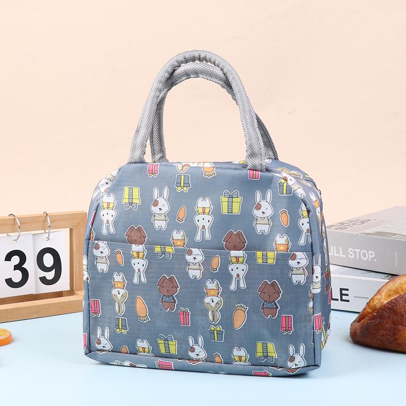 

Lunch Bag Handle Insulation Cooler Bag For Women Kid Cartoon Animals Lunch Box Picnic Travel Portable Food Storage Thermal Bag