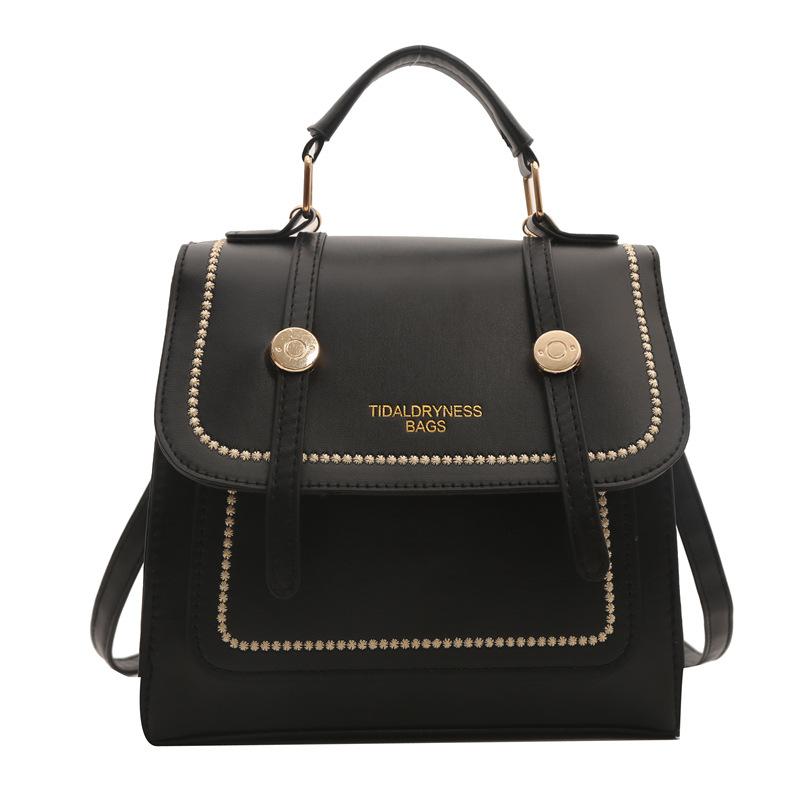 

Большая вместимость модный простой темпераментный рюкзак женский весна 2024 новый иностранный стиль сумка для отдыха пригородная сумка-мессенджер прилив чёрный